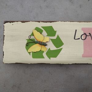 Yellow Butterfly Recycled Wall Art
